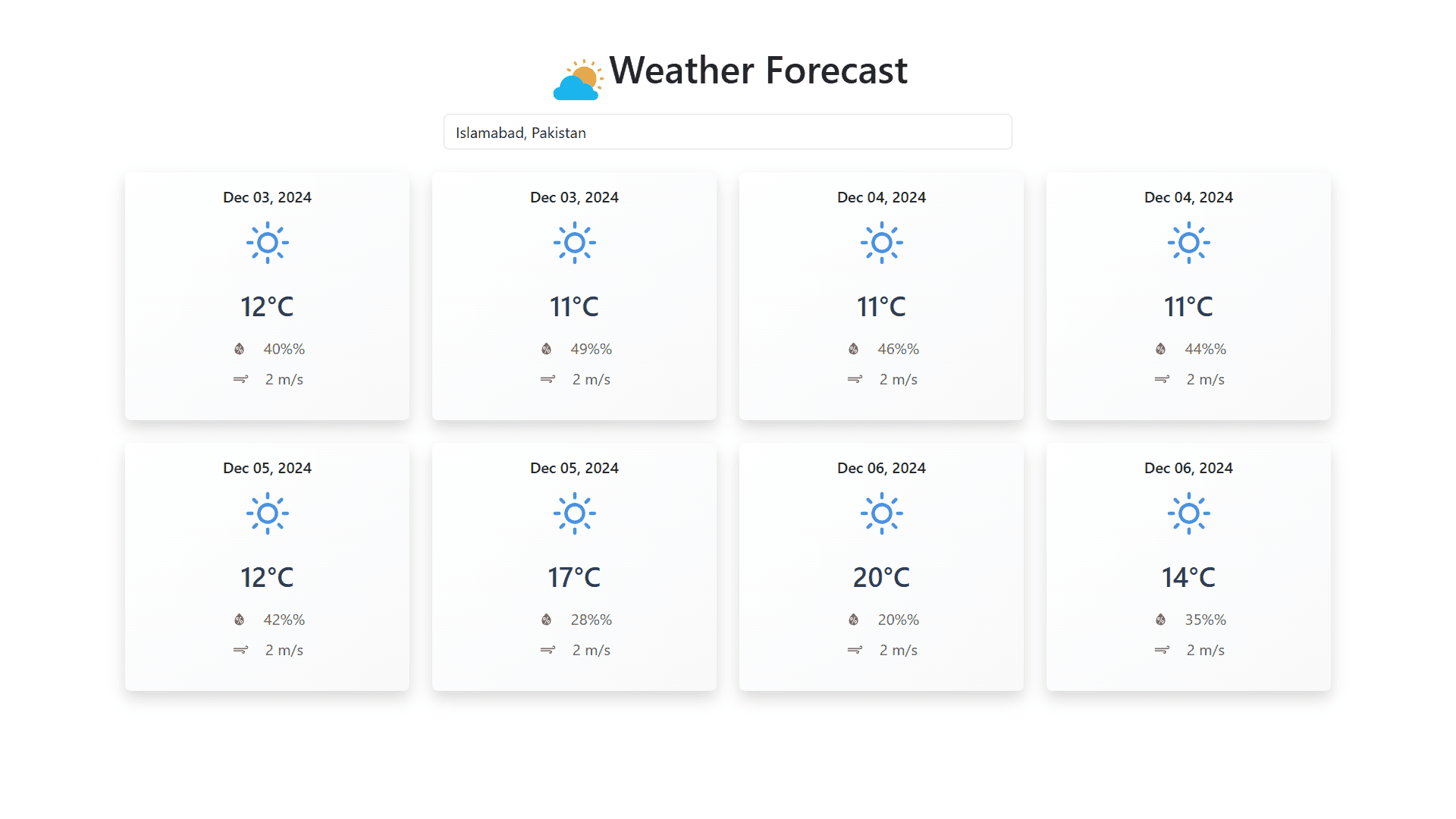 Weather Forecast screenshot